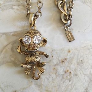 Kenneth Jay Lane monkey pendant necklace